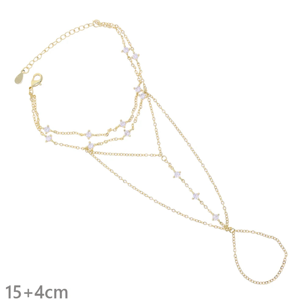 New Iced Out Oval CZ Choker Bracelet Silver Color Bling Lariat Long Bar Round Stone Long Tassel Bangle Women Jewelry