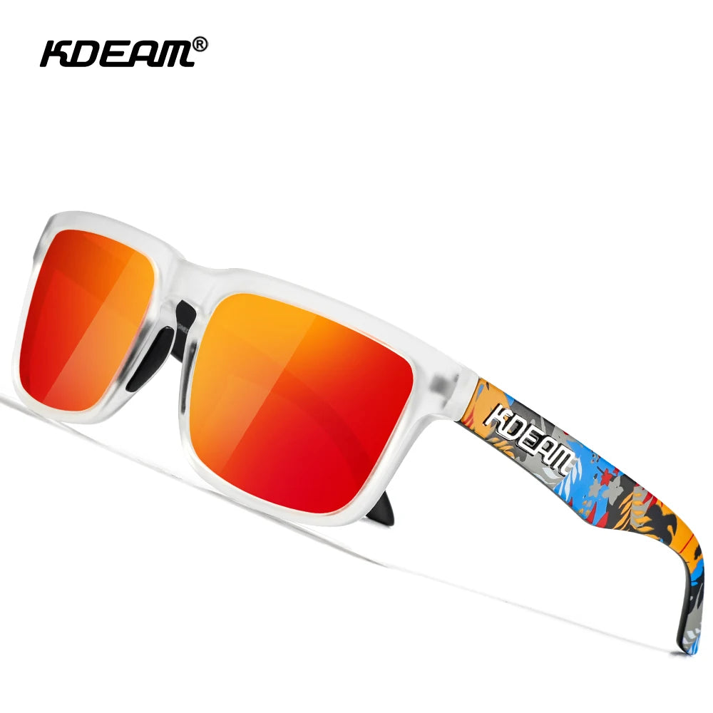 KDEAM Sleek Square Style Suits For Women And Men Fishing Sunglasses Polarized Vibrant Colors Three Dimensional Sunglass