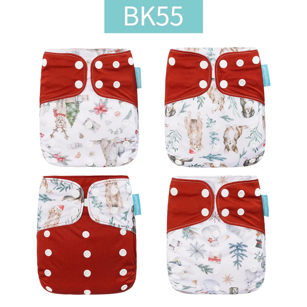 4PCS Baby Waterproof Nappies Cute Underwears Reusable Newborn Cloth Diaper Soft Ecological Toddler Training Pants For Boys Girls
