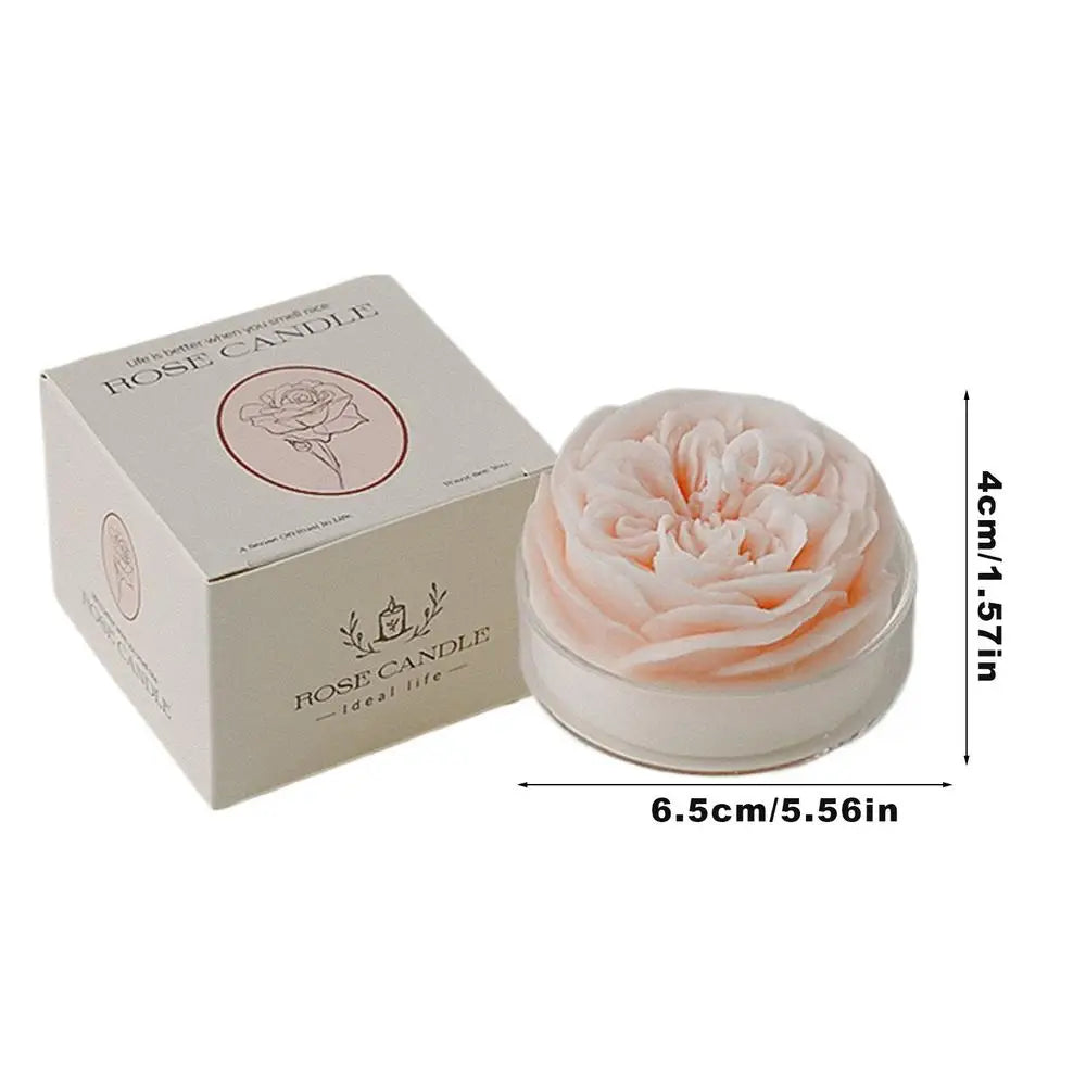 1Pc Beautiful rose Flower Scented Candle Smokeless Low Temperature Soy Wax Aromatherapy Candles Ornament Home Decoration Gifts