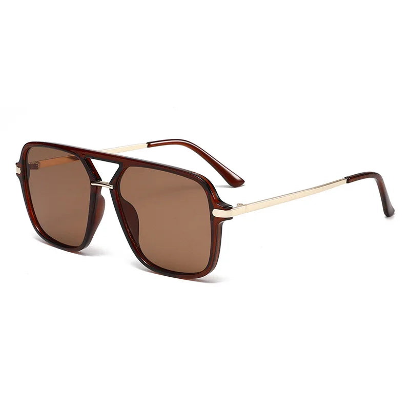SHAUNA Fashion Double Bridges Square Sunglasses Women Men Retro Gradient Sun Glasses Shades UV400