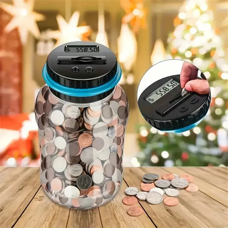 Max Coin Counting Box, Automated Coin Bank, Electronic Piggy Bank Counter Money Saving Jar Coins Storage Case Safe USD EURO Gift