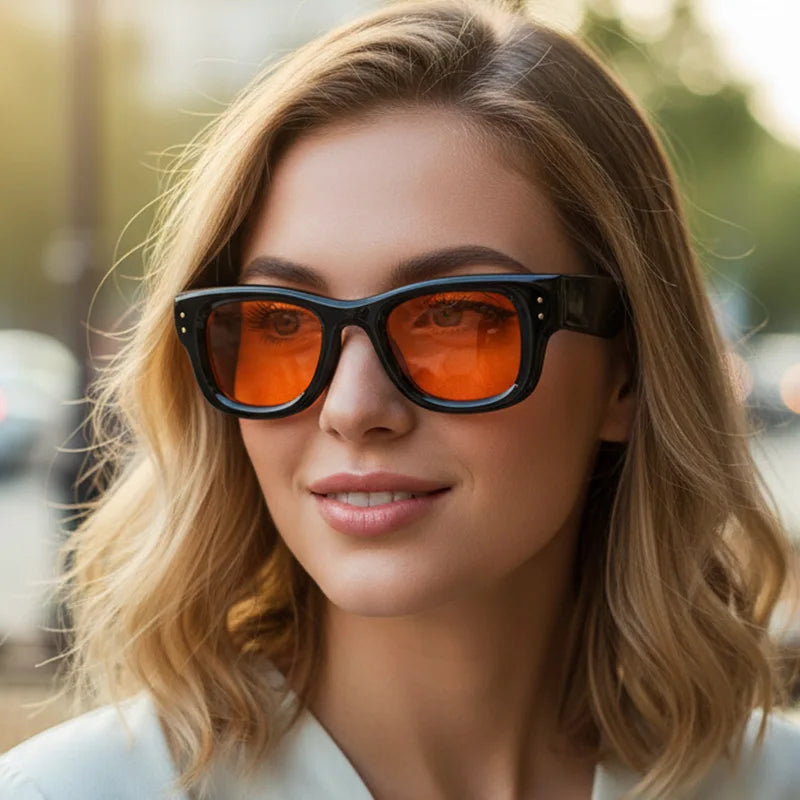 Fashion Vintage Square Rice Nail Women's Sunglasses Classic Punk Men Sunglass Outdoor Driving Travel Eyewear Female UV400 Lentes
