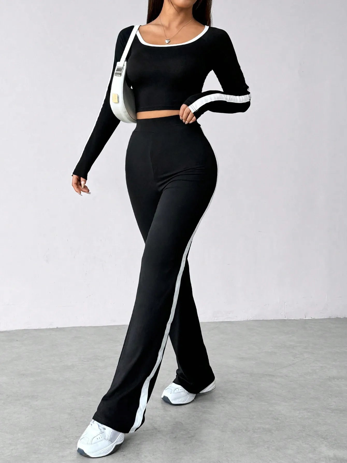 Women's Simple Style Fashion Suit 2025 Autumn and Winter New Style Fashionable Versatile Leisure Sports Two-piece Suit