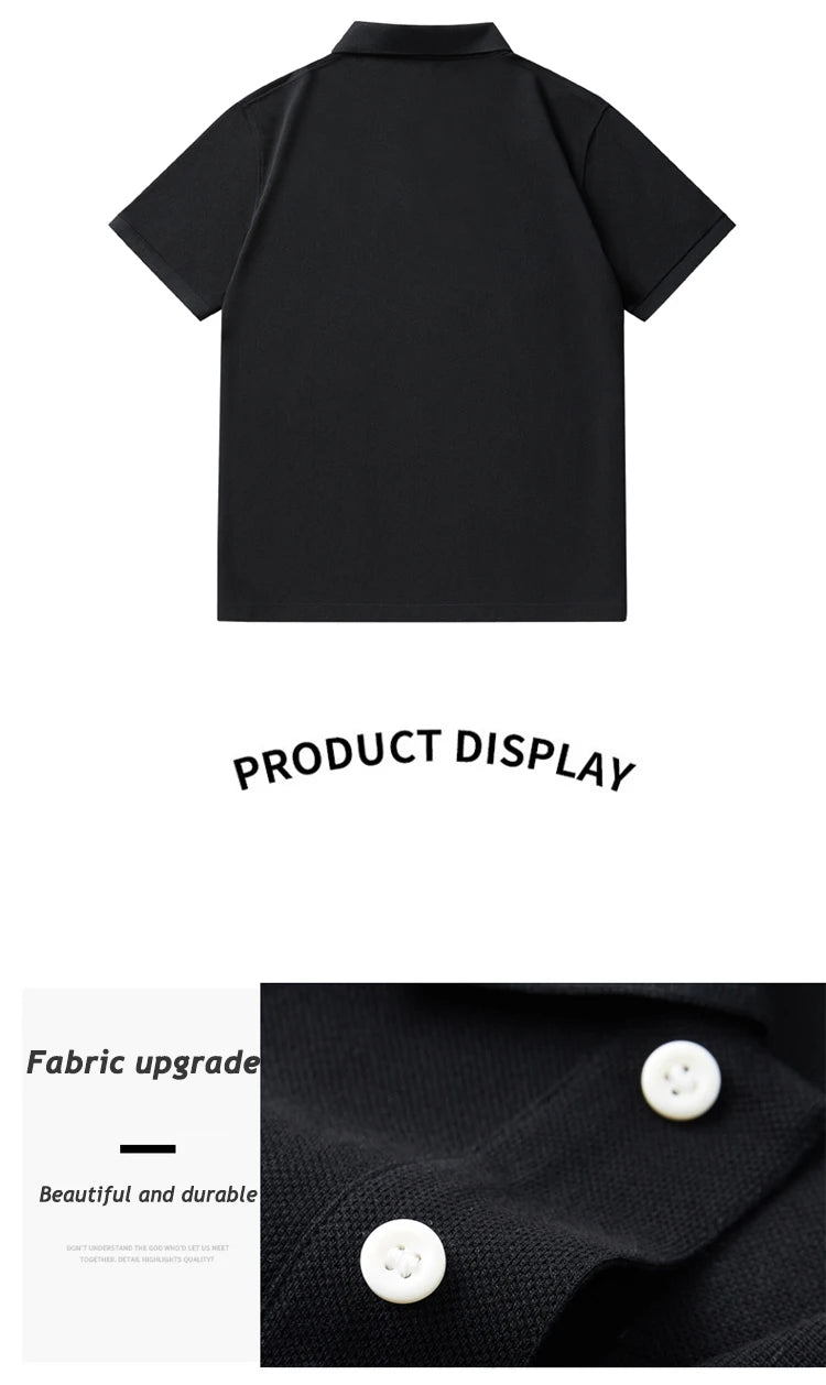 Men Plus Size Polo Shirt Oversized 6XL 7XL Summer Short Sleeve T Shirts Black Loose Male Shirt Male Clothing Ropa Para Hombre