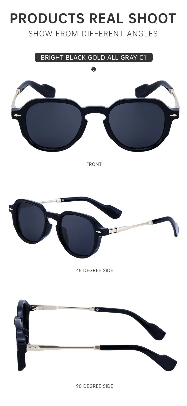 Retro Style Rectangular Frame Sunglasses Luxurious Outdoor Street Photography Sunscreen Glasses Fishing Driving