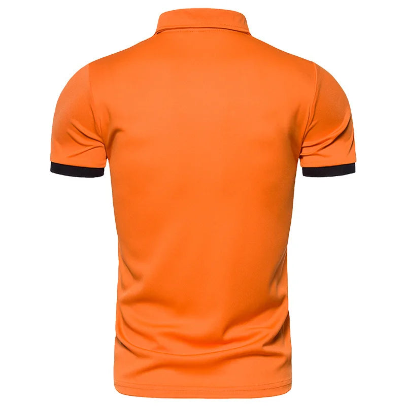 Men's Solid Color Short Sleeve T-Shirt Collar Polo Comfortable Breathable Fashion Basic Fit for Spring/Summer
