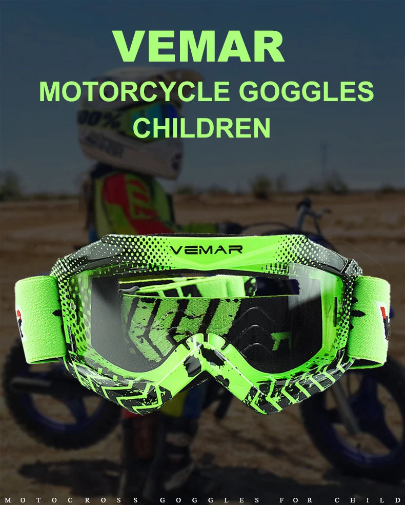Professional Children Motocross Goggles Kids Motorcycle Glasses Kid MX MTB Off-Road Dirt Bike Child Goggles For MX Helmet