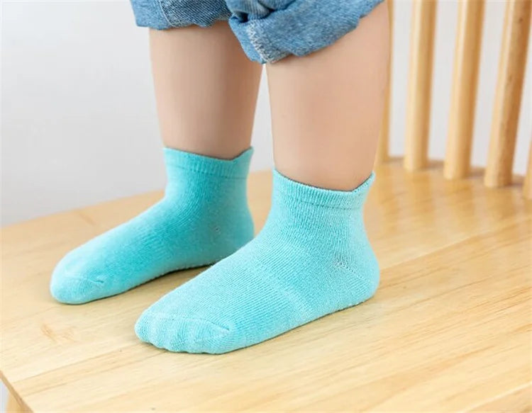 6Pairs/Lot 0-7Years Kids Girls Boys Floor Socks Striped Sport Children's Anti-slip Boat Socks For Boys Spring Autumn New