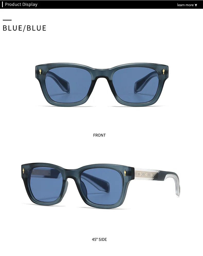 Hot Sale New Polarized Sunglasses Male Fashion Black Travelling UV400 Shades Men Women Classic Square High Quality Rivet Glasses