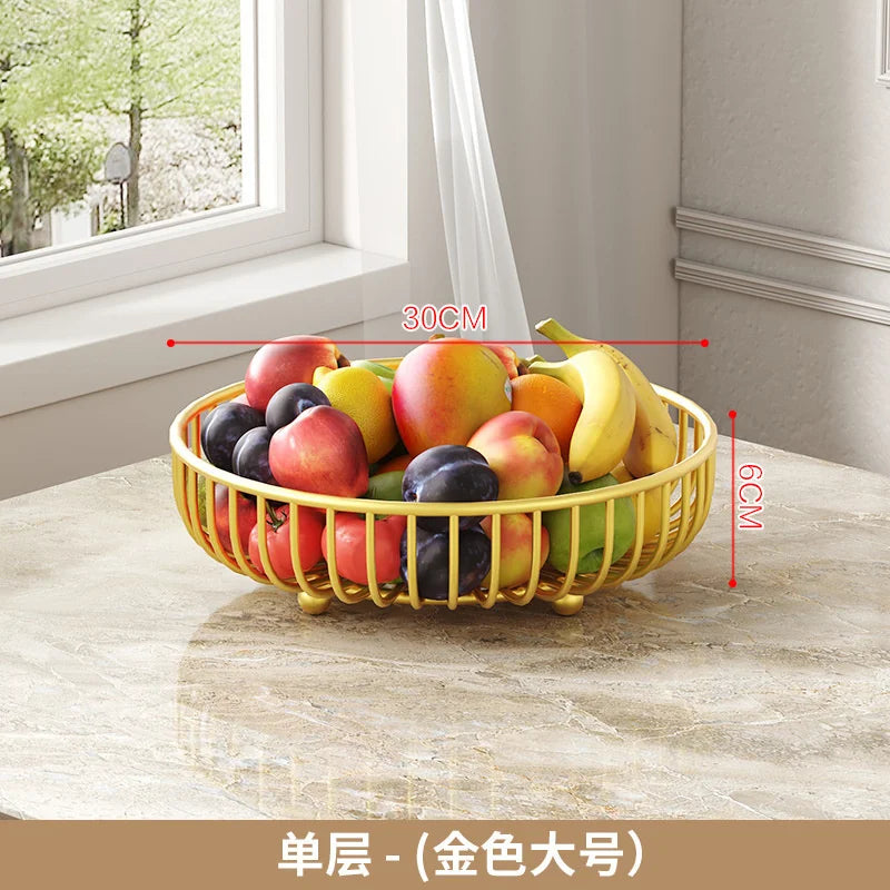 Multi-Layer Solid Wood Fruit Bowl Large Capacity Tabletop Snack Tray Organizer For Living Room Coffee Table Kitchen Decor