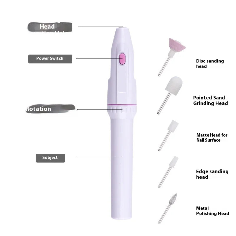 Nail Polisher Mini Electric Nail Drill Kit Manicure Pedicure Grinding Polishing Nail Art Sanding File Pen Tools Machine