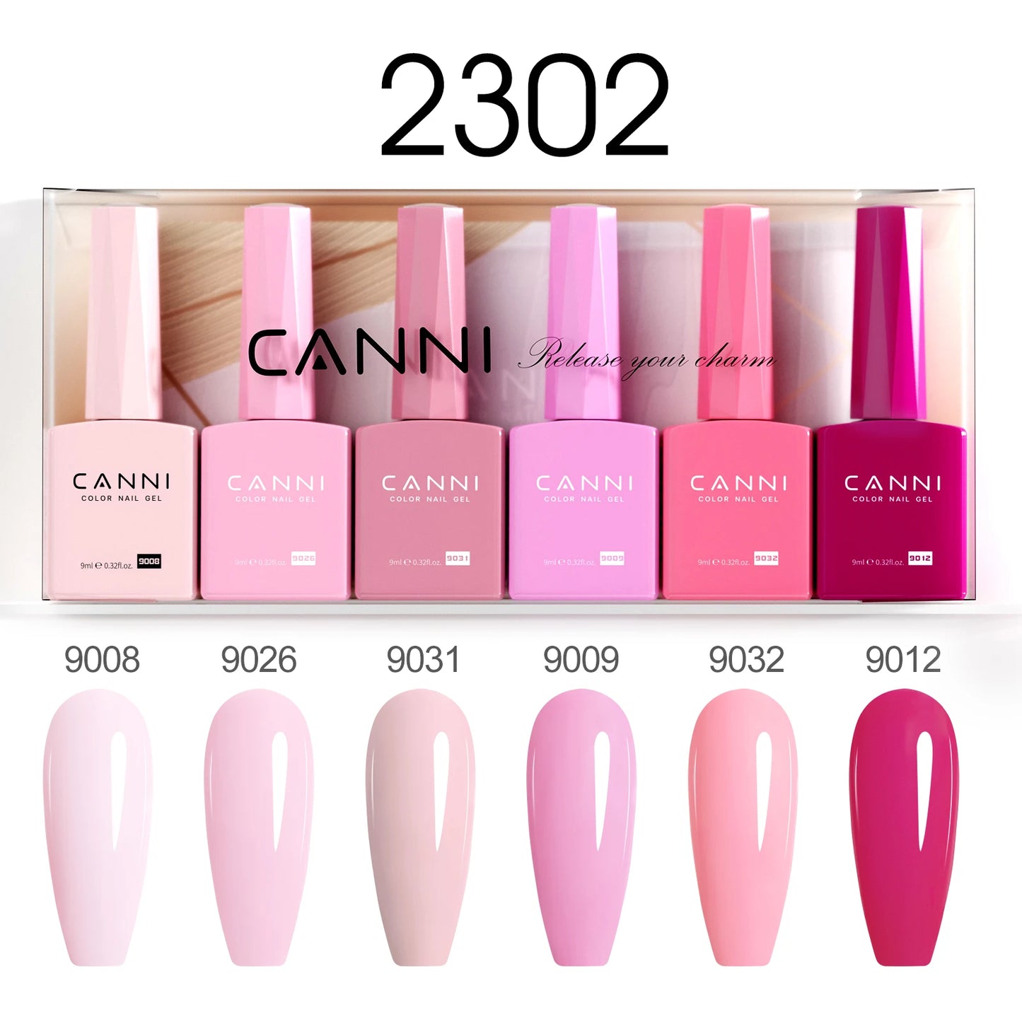 CANNI 6pcs/Lot HEMA FREE Gel Polish Colors Permanent Nail Varnish Set Long Lasting Manicure Base Pink Champagne Dreams Kit-2302