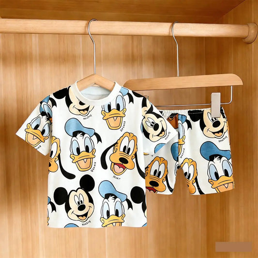 Lovely Tshirt+Shorts Two Piece Set 1-4Years Old Girls Boys Short-sleeved Outfits Toddler New Casual Sports Clothes Baby Clothes
