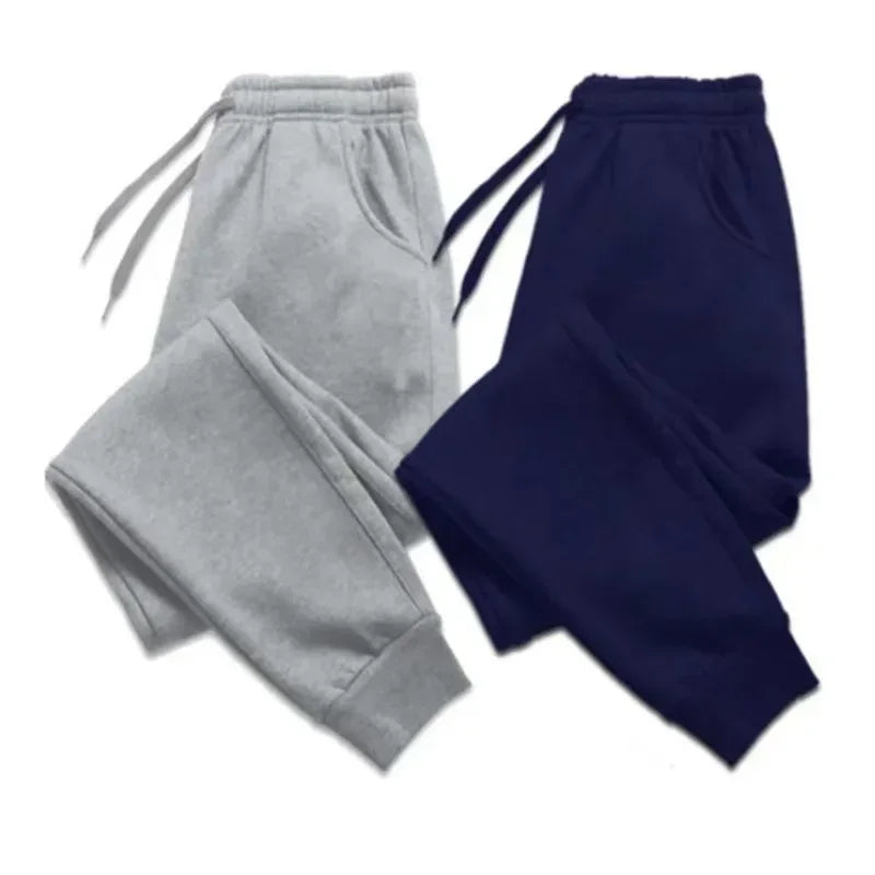 New Plus Size Men's Sweatpants 2XL 3XL Sportswear Elastic Waist Casual Baggy Pants Black Grey Cotton Joggers Male Loose Trousers