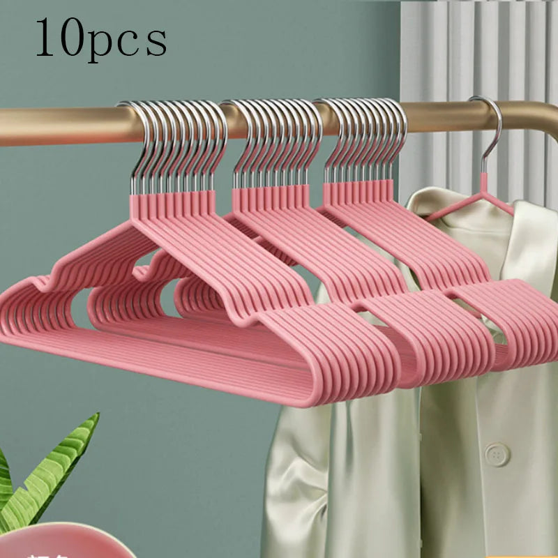 10pcs Non-Slip Coated Metal Suit Coat Hangers Heavy Duty Clothes Hangers Metal Shirt Jacket Hanger with Round Notches for Dress