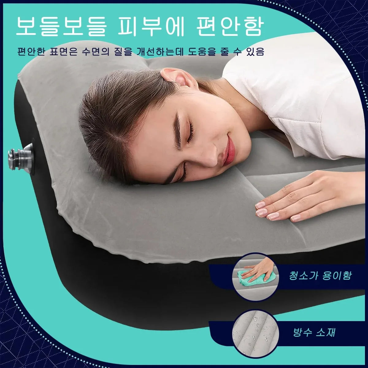 Indoor Inflatable Mattress Portable Foldable Storage 1-2 Person Air Cushion Bed For Family Camping Travel Floor Tent Thick Mat