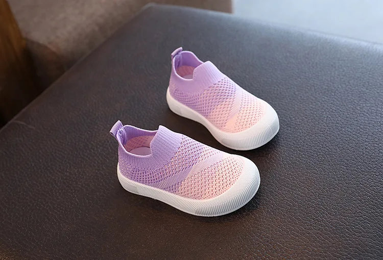 Size 20-31 Children Shoes Spring Autumn Kids Sneakers Soft Breathable Mesh Boys Slip-on Shoes Patchwork Color Girls Shoes