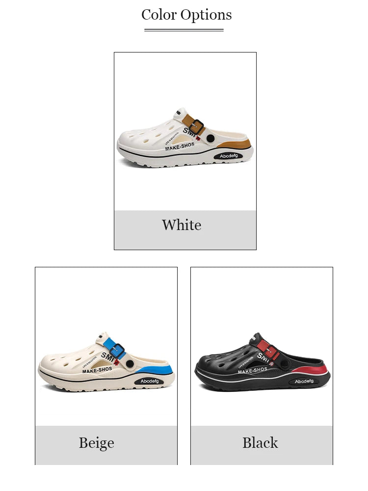 Summer Men Clogs Non-slip Thick-soled Casual Shoes Outerwear Beach Soft-soled Baotou Slippers Men's Slippers Sandals