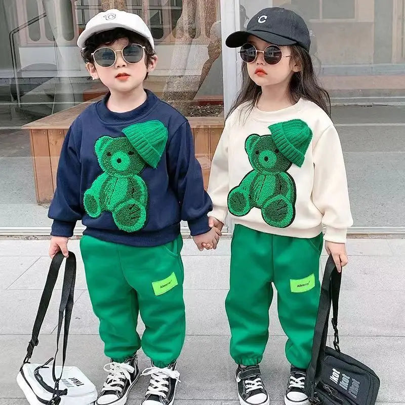 2 3 4 5 6 7 8 9 Y Children's Autumn Set 2023 New Fashion Korean Edition Boys and Girls' Long Sleeve Sweater Pants Two Piece Set