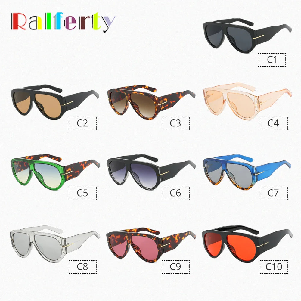 2025 Oversized Pilot Sunglasses for Women Men UV Protection Stylish Eyewear Thick Frame Unique Luxury Designer Sun Glasses Shade