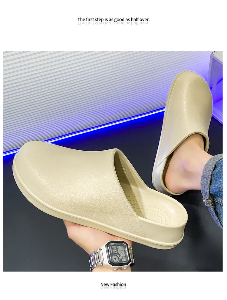 Men's Slippers Couples Garden Clog Women Water Proof Chef Casual Shoe Comfortable Outdoor Sandal for Pet Workers