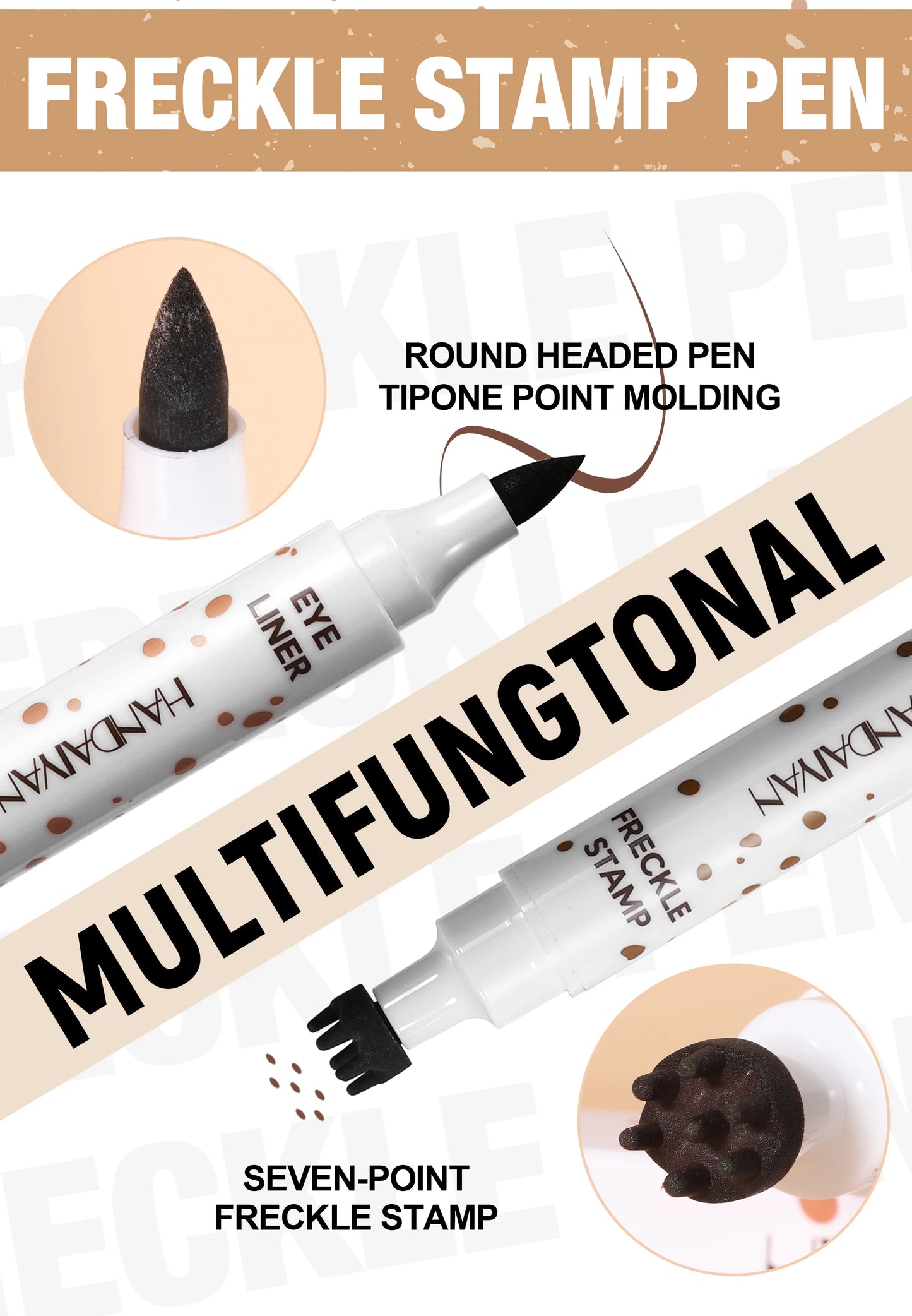 Double Head Concealer Pen Waterproof Long Lasting Freckle Stamp Eyeliner Quick Dry Natural Cover Pencil Life Like Makeup