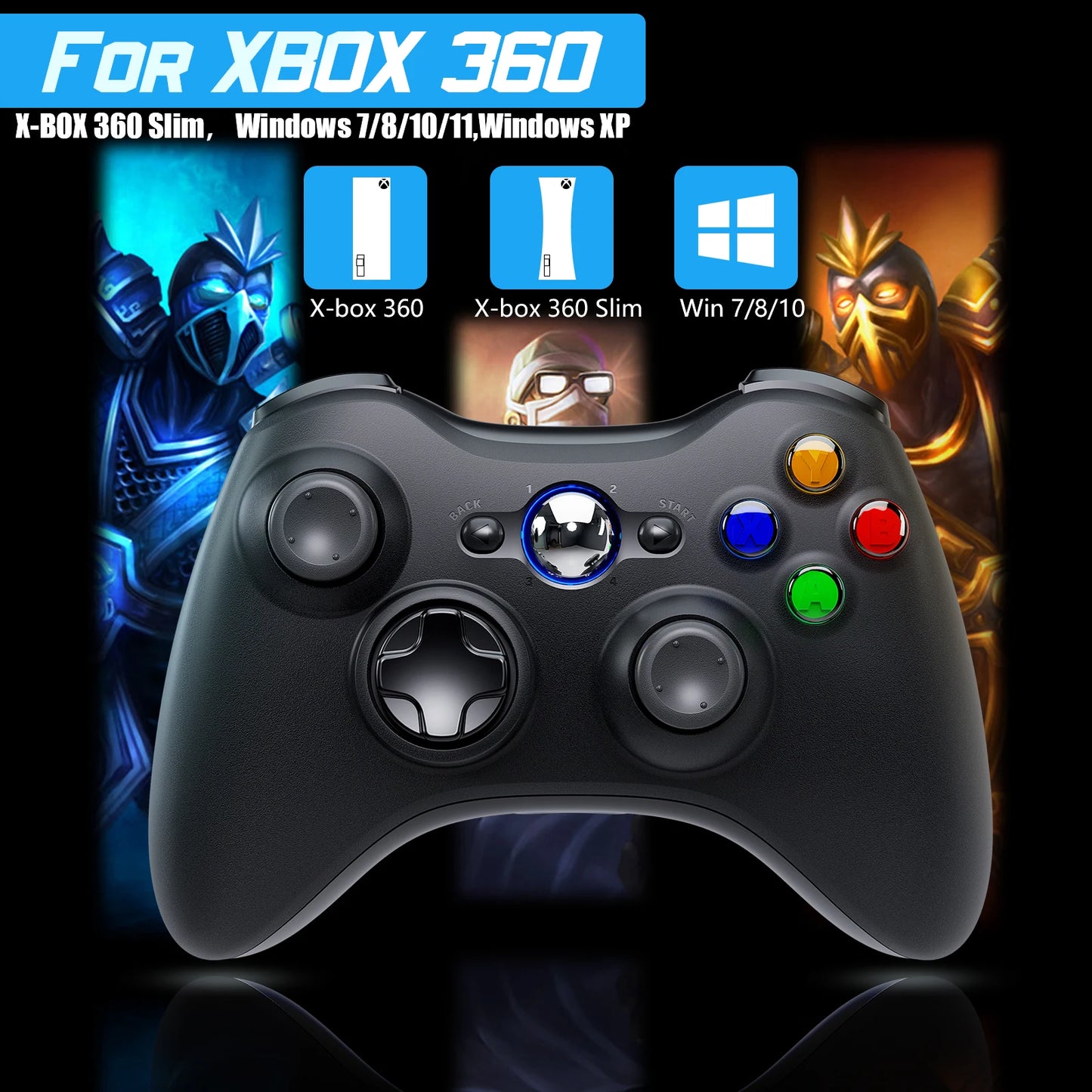 GAMROMBO Game Controller For Xbox 360/Slim/Windows7/8/10 Gamepad Wired/Wireless Controle Joystick Dual Vibration Gaming  Rocker