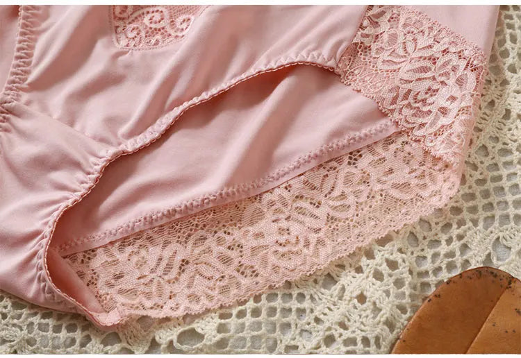 Plus Size Women Panties Sexy Lace Comfortable High Waist Milk Silk Panties for Women Underwear Ladies Briefs of Large Size XXXL