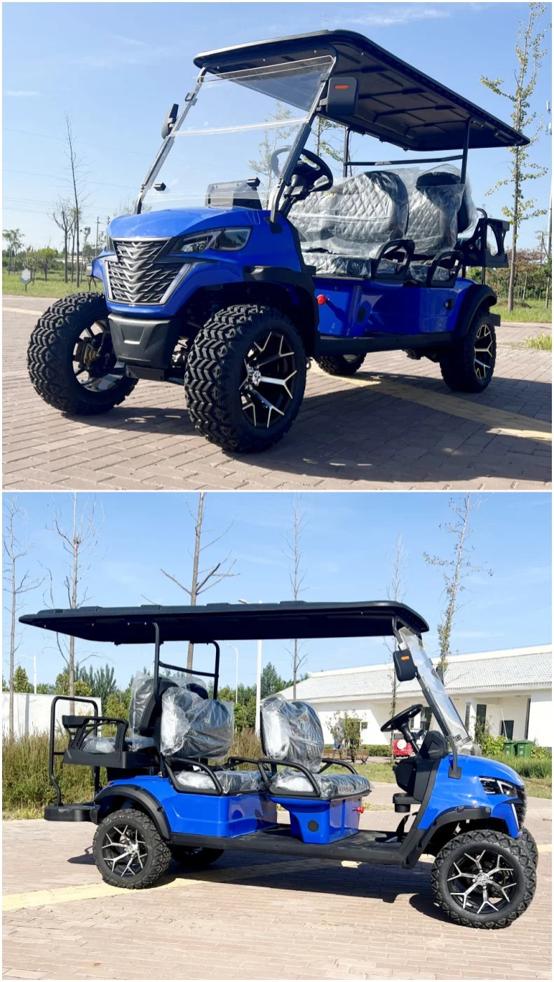 Brand New 4-Wheel High-Speed 60V Lithium Battery Mini Electric 2 4-Seater Lift Off-Road Vehicle Classic Golf Cart With Bumper