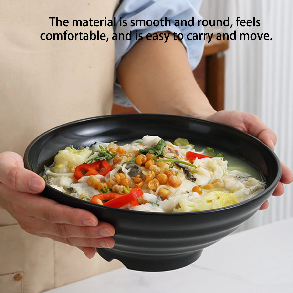Thickened Plastic Ramen Bowl Japanese Style Household Ramen Bowl Spicy Hot Pot Large Bowl Anti-scalding Soup Bowl