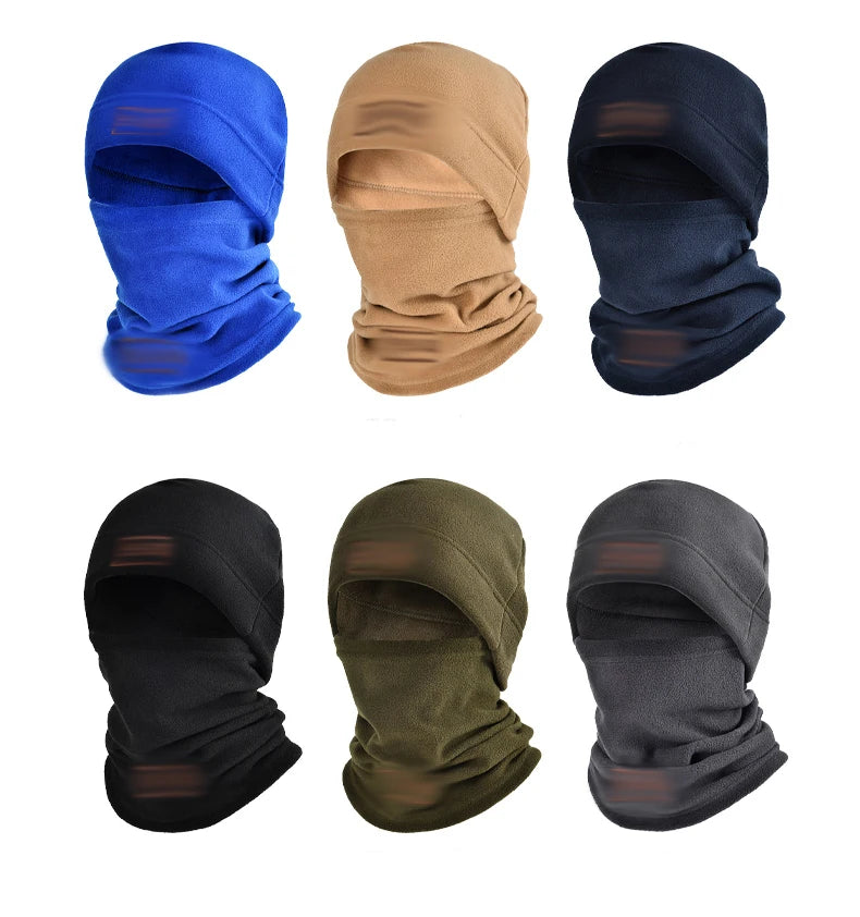 Autumn Winter Sports Warmth Velvet Hat Fuzz Neck Cover Outdoor Cycling Face Shield Warmth Shawl Set Unisex Neutral