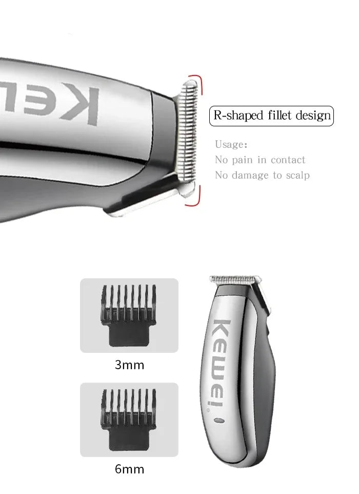 Kemei Mini Electric Hair Clipper Men's Hair/Beard Trimmers Portable Travel Haircut Machine Rechargeable Carving Clipper KM-666C