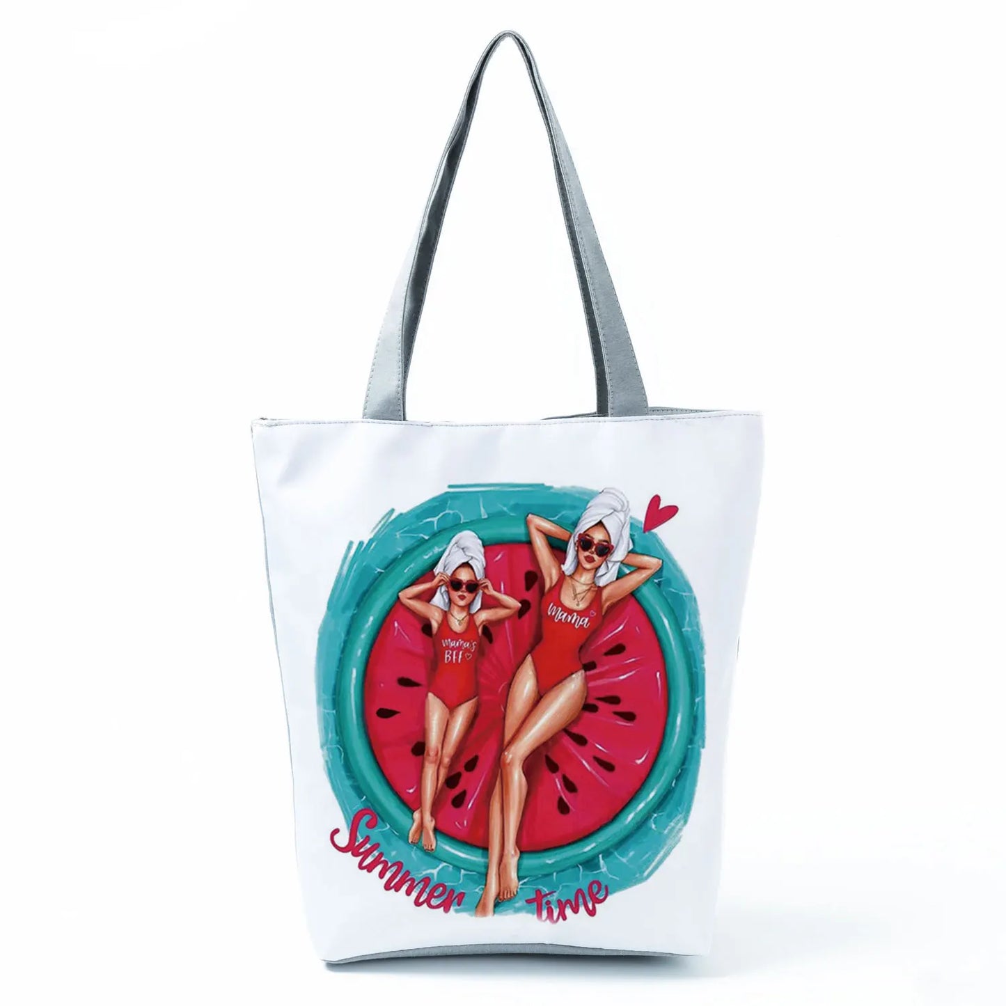 Golden Afro Woman Printed Handbags Pretty Fashion Shoulder Bag Eco Portable Shopping Bag High Capacity Beach Bag Practical Tote