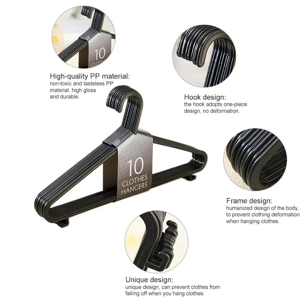 New 10pcs/set Multifunctional Black Wardrobe Hangers for Clothes Rack Multi-function Closet Wardrobe for Clothes Coat Dry Rack