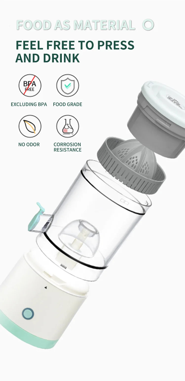 Portable Electric Juicer Juice Lemon Squeezer USB Charging Kitchen Fruit Small Juicer Blender Fresh Separator Press Machine
