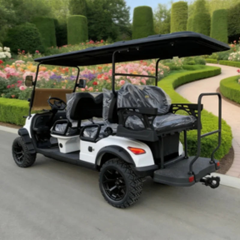 China New 4+2 6 Seat Electric Car Low Speed Electric Off-Road Vehicle Folding Seat Electric Golf Cart With 60V 72V Battery