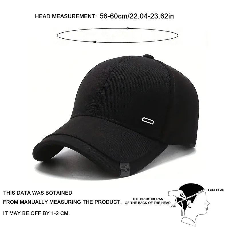 Unisex Square Silver Buckle Label Baseball Caps Spring Autumn Outdoor Sunscreen Hat Adjustable Casual Trucker Hats