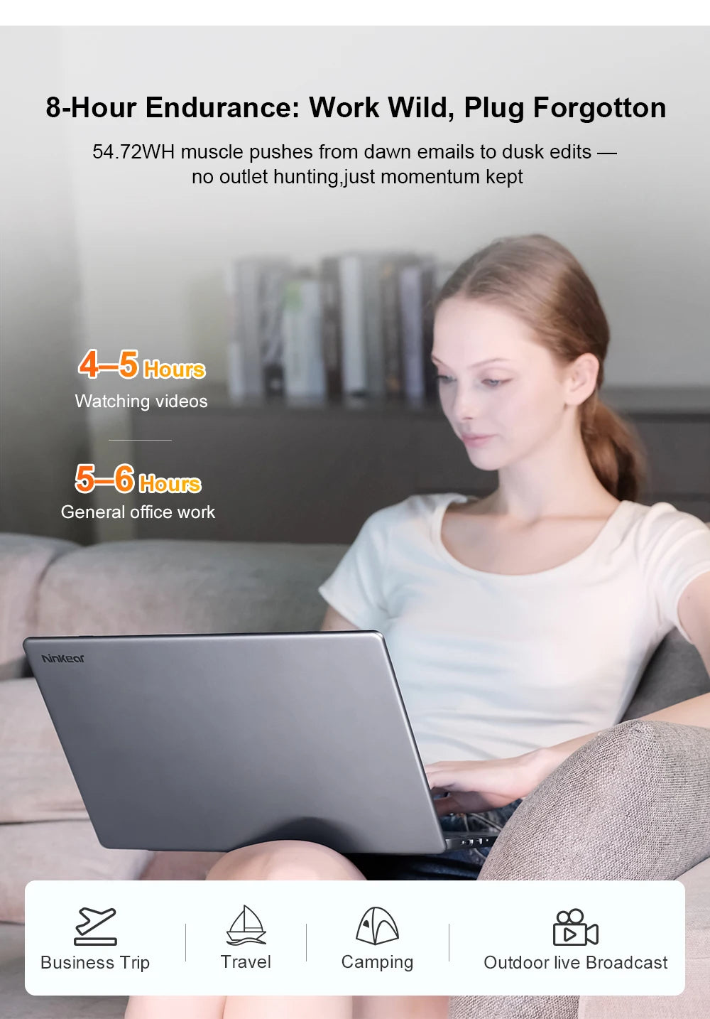 Ninkear A15 Pro Laptop 16" IPS 2.5K FHD AMD Ryzen5 5500U Notebook 16G DDR4 3200Mhz+512GB 54Wh Battery Windows11 PRO Computer