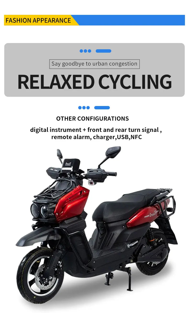 China  Electric Bike 1200W Motor 72v/20ah Battery High Speed Road Electric Bicycle