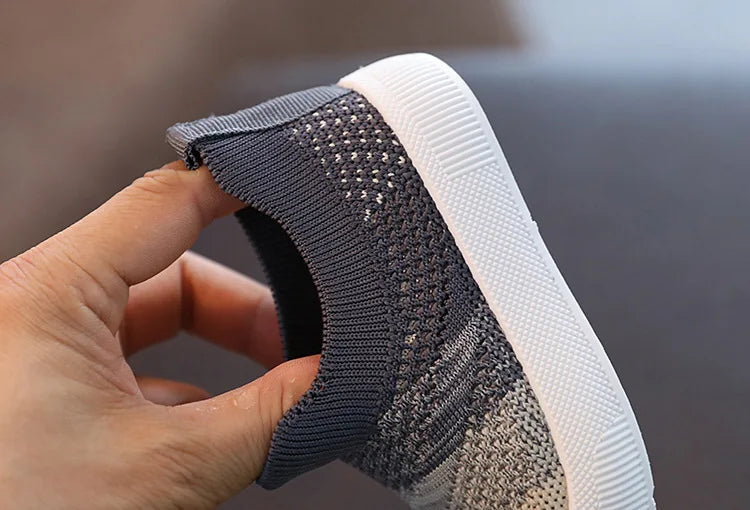 Size 20-31 Children Shoes Spring Autumn Kids Sneakers Soft Breathable Mesh Boys Slip-on Shoes Patchwork Color Girls Shoes