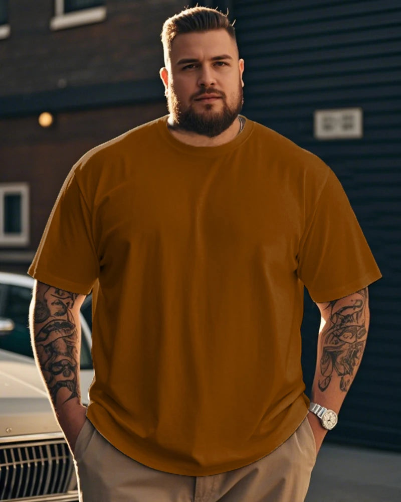 S-9XL plus-size men's T-shirt, solid color T-shirt, oversized T shirt