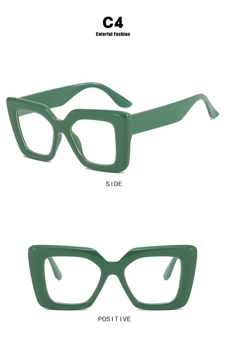 Retro Luxury Oversized Square Anti-Blue Light Glasses Women Men Optical Eyeglasses Trendy Computer Classic Glasses Ladies Lentes