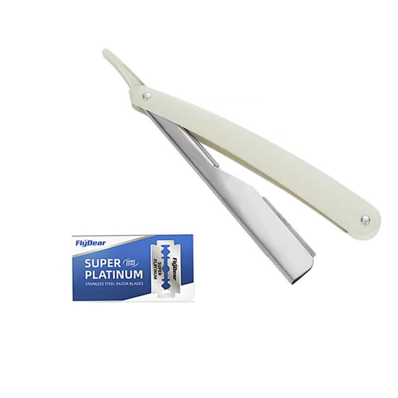 Manual Shaver for Men Barbershop Razor Stainless Steel Shank Is Easy To Use Safety Razor 1Pcs Shaving Razor with 10pcs Blades