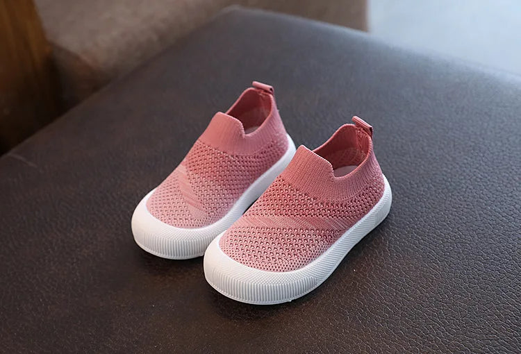 Size 20-31 Children Shoes Spring Autumn Kids Sneakers Soft Breathable Mesh Boys Slip-on Shoes Patchwork Color Girls Shoes