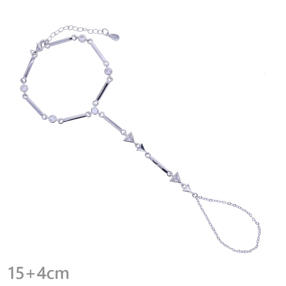 New Iced Out Oval CZ Choker Bracelet Silver Color Bling Lariat Long Bar Round Stone Long Tassel Bangle Women Jewelry
