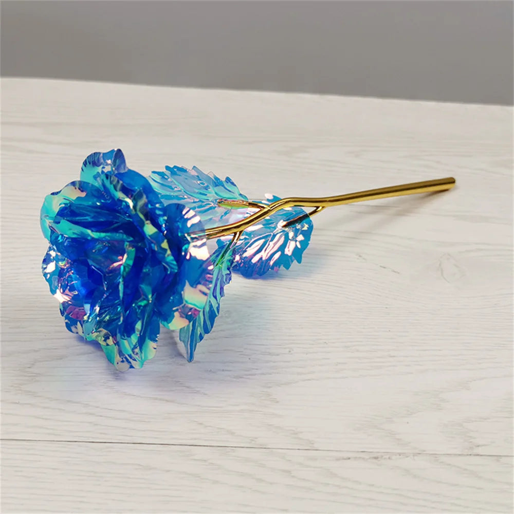 Led Valentine's Day Mother's Day Gift 24K Foil Plated Roses Artifical Flowers Wedding Decor Lover Lighting Roses Creative Gift