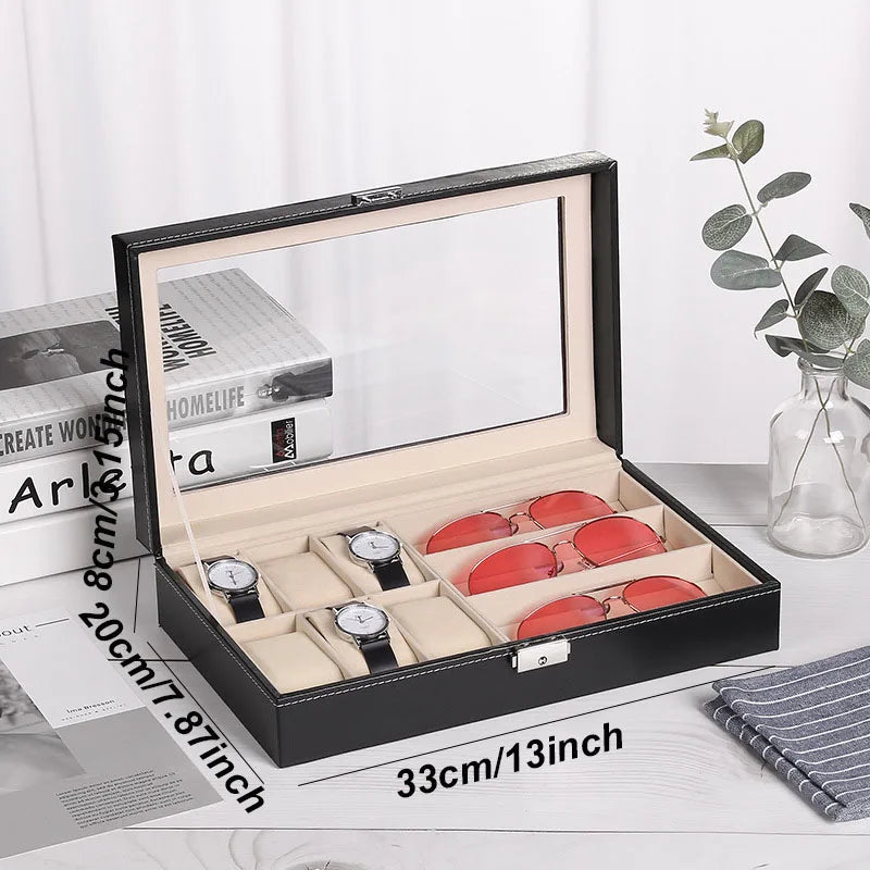 DELESYS Multi-Purpose Storage Box Glasses Women's Jewelry Box Fashion Jewelry Organizer Watch Storage Case Watch Box