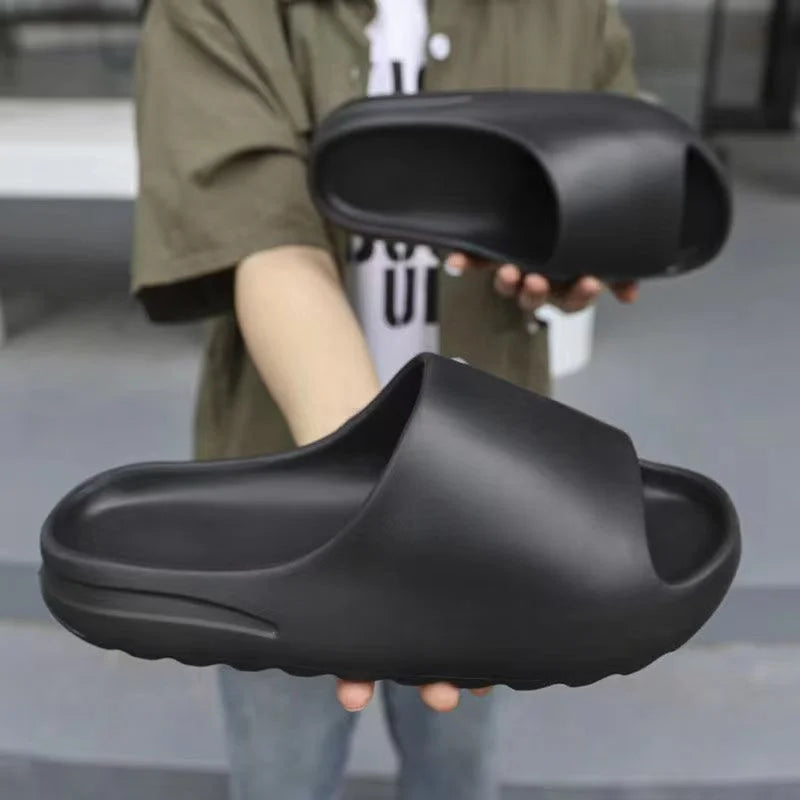 New Slippers Yezy Men'S Summer Thick Sole Large Size Sports Anti Slip Stepping Sensation Coconut Cool Slippers Women'S Summer