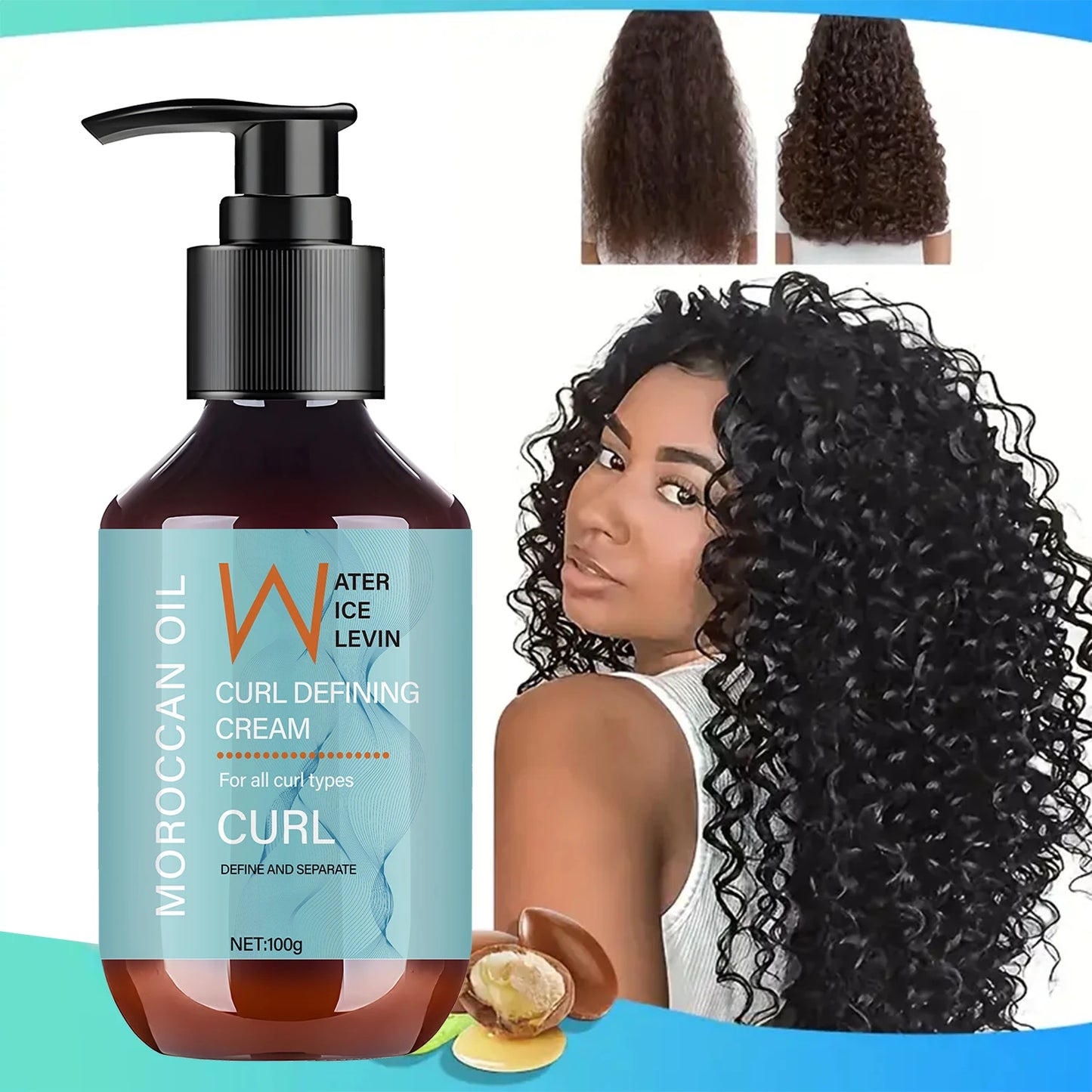 Curl Defining Cream For Curly Hair 1+1 Pack 100g With Biotin Collagen Keratin Vitamin C Moisturizing Frizz Control Styling Cheap
